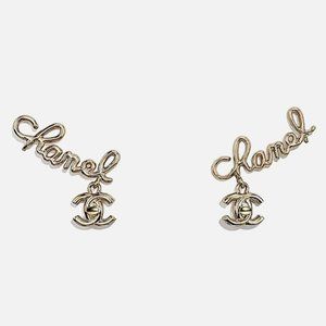 Chanel Logo Clip On Earrings